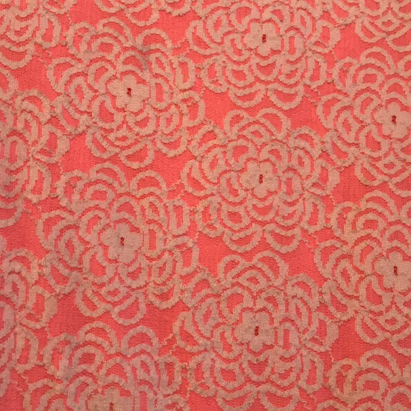 Coral fit and flare dress with lace detail - Picture 3 of 4